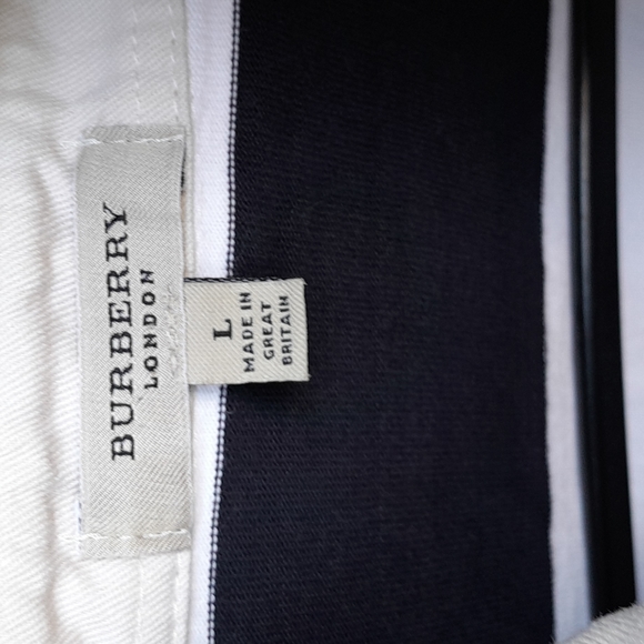 Burberry London Navy Blue Striped Rugby Long Sleeve Polo Embroidered! - Picture 2 of 7